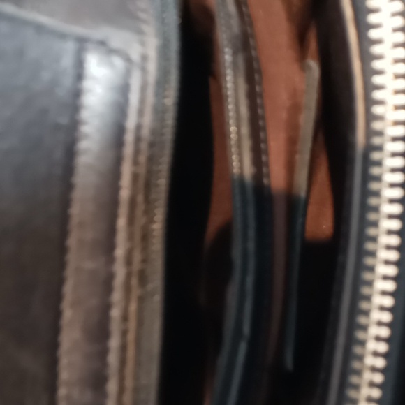 Coach Bonnie Legacy- M0P-9419 - Vintage Leather Double Handle Satchel- Navy Blue - Picture 8 of 11